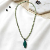 Green Onyx & Prehnite Beaded Necklace