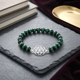 Natural Green Tiger’s Eye gemstone Seed of Life bracelet