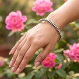 beaded silver kada boho style jewellery