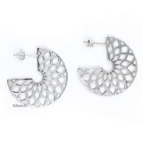 Half Moon Jali Silver Earring