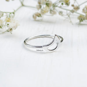 Half Moon Silver Ring