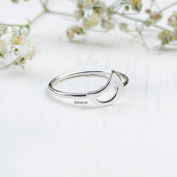 Half Moon Silver Ring