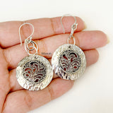 Hammered Filigree Silver Earring