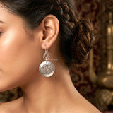 Handcrafted 925 silver hammered filigree statement earrings