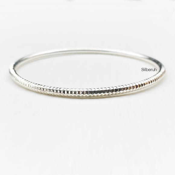 Hammered Silver Bangle