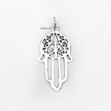 Hamsa Evil Eye Silver Pendant