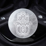 Natural Moroccan Selenite crystal charging plate for meditation and crystal cleansing