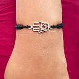 Hamsa Hand Silver Adjustable Bracelet