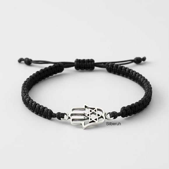 Hamsa Hand Silver Adjustable Bracelet
