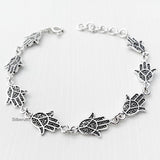 Hamsa Jali Silver Bracelet