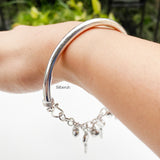 Heart & Key Charm Silver Bracelet