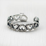 Hearts Silver Toe Ring