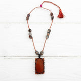 Honey Onyx & Jasper Threaded Necklace