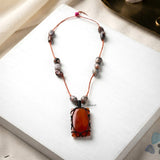 Honey Onyx & Jasper Threaded Necklace