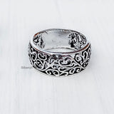 Jali Band Silver Ring