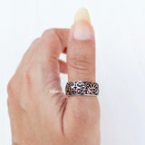 Jali Band Silver Ring