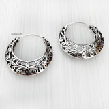 Jali Silver Bali Hoop Earring