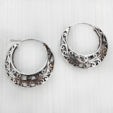 Jali Silver Bali Hoop Earring