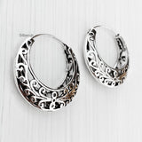 Jali Silver Bali Hoop Earring