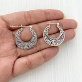 Jali Silver Bali Hoop Earring