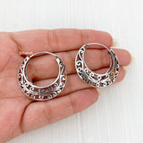 Jali Silver Bali Hoop Earring