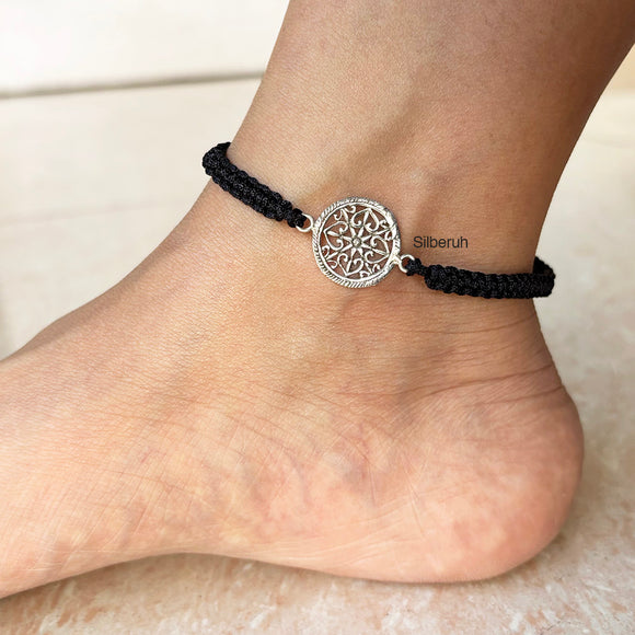 Jali Nazarbattu 925 sterling silver adjustable anklet