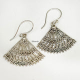 Japanese Fan Filigree Silver Earring