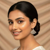 Japanese Fan Filigree Silver Earring