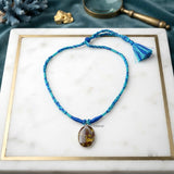Jasper Silver Threaded Necklace