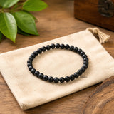 Handcrafted 6 mm Karungali ebony wood stretch bracelet for men and women