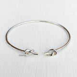 Knot Silver Adjustable Bangle