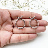 Knotted Bow Silver Stud Earring