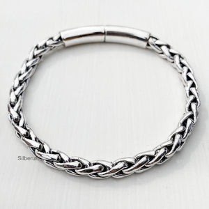Knotted Chunky Silver Bracelet