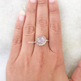 Knotted Rainbow Moonstone Silver Ring