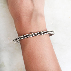 Knotted Silver Adjustable Kada