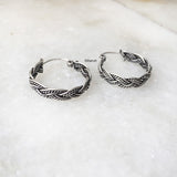 Knotted Silver Bali Hoop Earring