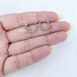 Knotted Silver Bali Hoop Earring