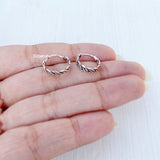 Knotted Silver Bali Hoop Earring