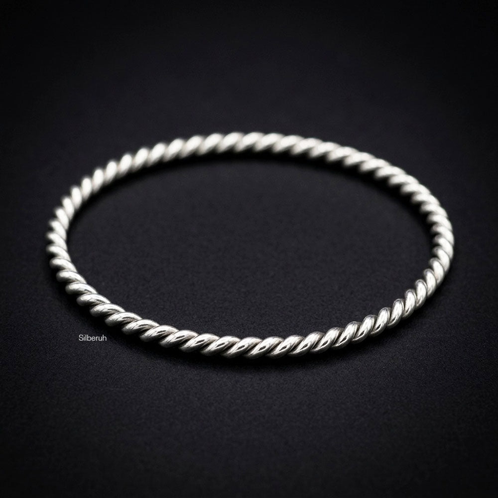 Knotted Silver Bangle – SILBERUH
