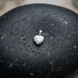 Handmade sterling silver LOVE heart pendant for women