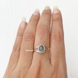 Labradorite Dainty Silver Ring