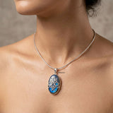925 sterling silver Labradorite filigree pendant with natural gemstone
