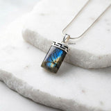 Labradorite 925 sterling silver Greek pendant with natural gemstone