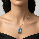 Handcrafted Greek-inspired Labradorite pendant in sterling silver