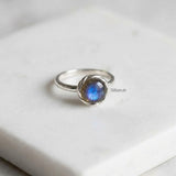 natural labradorite sterling silver gemstone ring