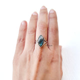 Labradorite Marquise Silver Ring