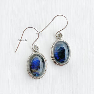 Labradorite Oval Silver Earring