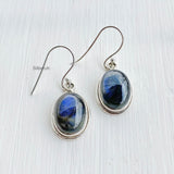 Labradorite Oval Silver Earring