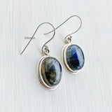 Labradorite Oval Silver Earring