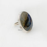 Labradorite Oval Silver Ring